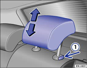 Abb. 63 Kopfstütze hinten einstellen oder ausbauen.