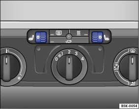 Abb. 70 Fahrzeuge mit Heizungsanlage: Regler für die Sitzheizung der