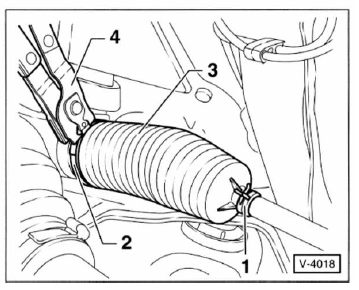 Manschette für lenkung aus- und einbauen