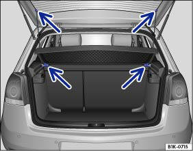 Abb. 102 Gepäckraumabdeckung aus- und einbauen.