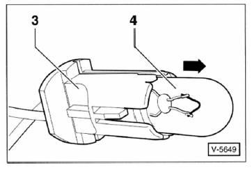Glühlampe - 4 - für standlicht aus der fassung - 3 - herausziehen