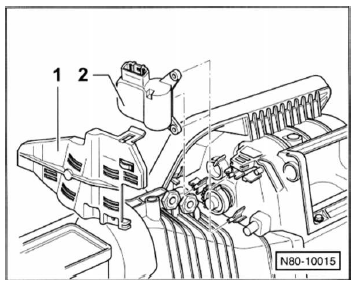 Stellmotor für frischluft-/umluftklappe aus - und einbauen