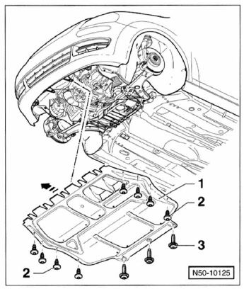 Motorraumabdeckung unten aus- und einbauen